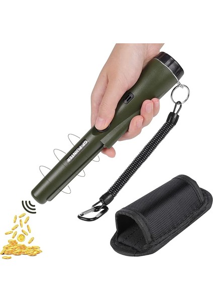 Shine Taşınabilir Metal Dedektörü, Entegre LED Göstergeli Su Geçirmez Pinpointer Metal Dedektörü, Hazine Avı Için 360° Tarama Pimi Işaretçi Metal Vizör