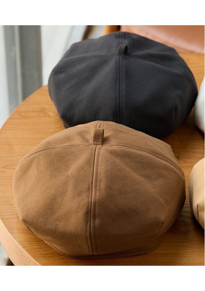 Bere Kadın Sonbahar ve Kış Yeni Yün Kahverengi Retro Metal Yama Şık ve Çok Yönlü Sekizgen Şapka Gelgit (Yurt Dışından) fiyatları