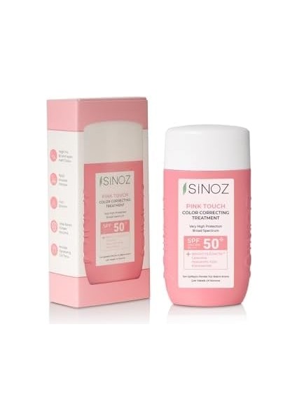 Sinoz Pink Touch Anında Ton Eşitleyici Onarıcı Nemlendirici Pembe Yüz Güneş Kremi SPF50 fiyatları