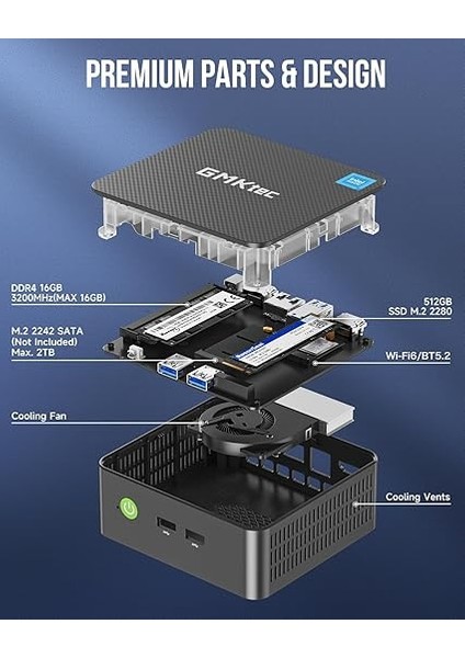 G3 Plus Intel N150, 16GB Ddr4, 512GB M.2 Ssd, Wi-Fi6, Bt 5.2, WIN11 Pro Mini Pc indirimleri