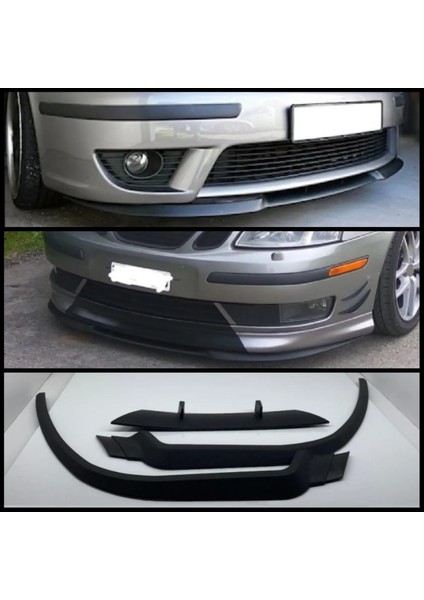 Saab 9-3 93 Uyumlu Evrensel Universal 3 Parça Cupra Kupra Ön Ek Tampon Dili Lip Esnek Karlık indirimleri