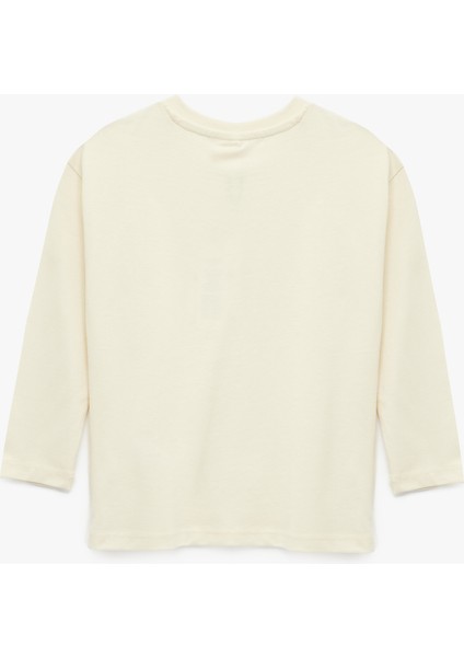 Pamuklu Uzun Kollu Bisiklet Yaka Baskılı Tişört fiyatları