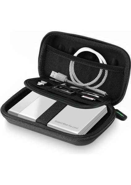 Ugreen 2,5 Inç Harici HDD SSD Saklama Çantası Darbeye Dalı Sert Kılıf Güç Bankası USB Kablo Şarj Cihazı Kulaklıklar Için, 17,3X10,3X4,4 cm (Yurt Dışından)