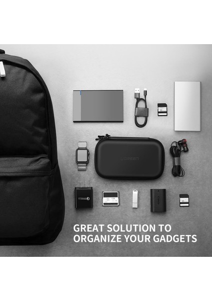 Ugreen 2,5 Inç Harici HDD SSD Saklama Çantası Darbeye Dalı Sert Kılıf Güç Bankası USB Kablo Şarj Cihazı Kulaklıklar Için, 17,3X10,3X4,4 cm (Yurt Dışından) indirimleri