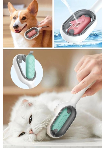 Su Hazneli Kedi ve Köpek Tüyü Toplamama Fırçası Su Hazneli Pet Tarağı