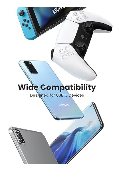 3.0 A Usb-A & Usb-C Örgülü Şarj ve Data Kablosu, 2 Metre, Siyah, 60128 modelleri