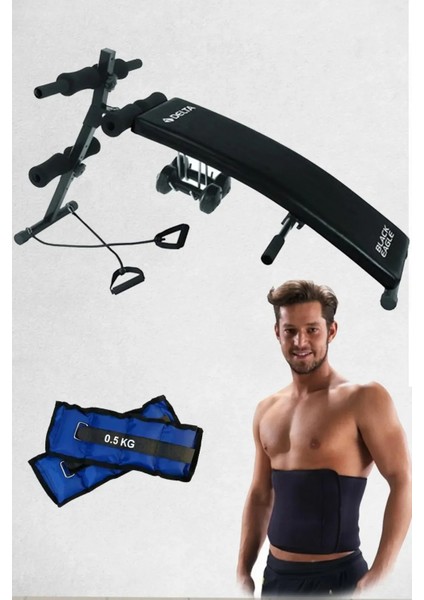 Direnç Egzersiz Lastikli Mekik Sehpası Seti Dambıl Şınav Çekme Sehpası, Termal Kemer, Kum Torbası