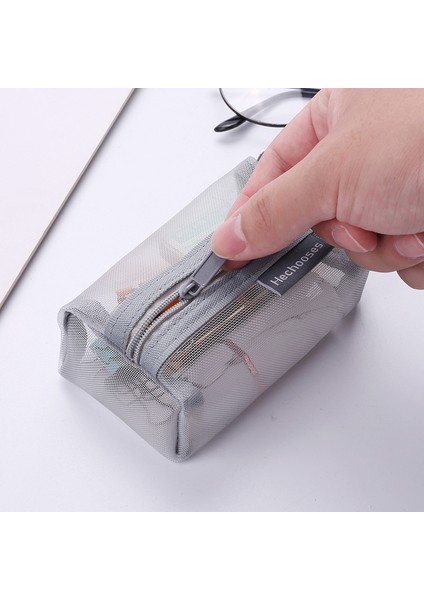 He Chooses D050 Üç Boyutlu Kare Fileli Madeni Para Kesesi Saklama Çantası, S Beden - Gri Mavi (Yurt Dışından) fiyatları