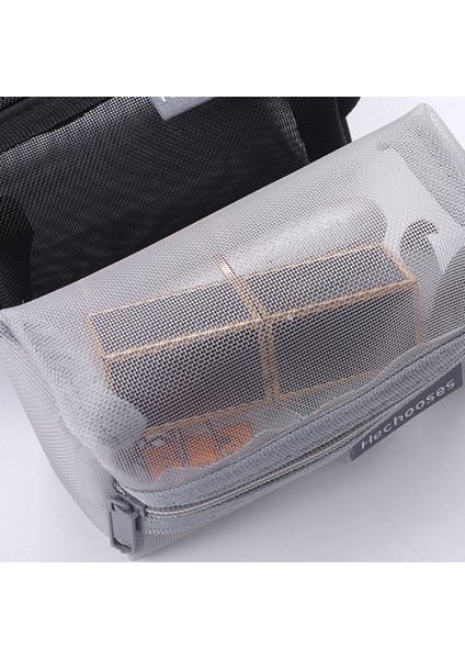 He Chooses D050 Üç Boyutlu Kare Fileli Madeni Para Kesesi Saklama Çantası, S Beden - Gri Mavi (Yurt Dışından) modelleri