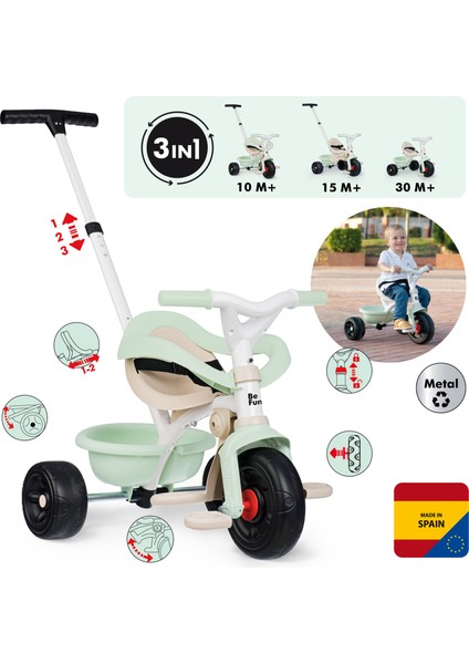 Be Fun Üç Tekerlekli Bisiklet Seti - Yeşil 740420 fiyatları