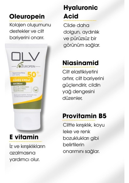 Olv Spf 50 Yaşlanma Karşıtı Leke Karşıtı Güneş Kremi /150 ml