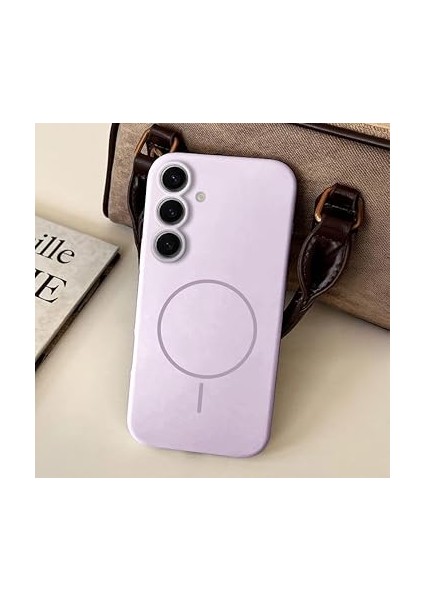 Samsung Galaxy S23 ile Uyumlu Kılıf Zebana Liquid Soft Silikon Kılıf (Kablosuz Şarj Destekli) Lila modelleri