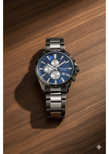 Ferucci Ferrucci Erkek Kol Saati Antrasit Renk, Mavi Kadran - Şık Metal Kordon, 2 Yıl Garantili fiyatları