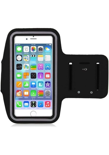 5-7 Inch Universal Cep Telefonu Kılıf Kol Bandı Neopren Kumaş Siyah