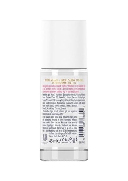 Rexona Vitamin Bright Kadın Roll On Deodorant Sakura Radiance 45 ml modelleri
