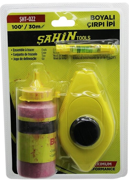 30MT - 100 gr - Kırmızı Toz Boyalı Çırpı Ipi - Su Terazisi (5067)