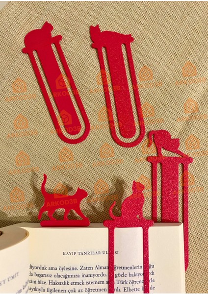 5'li Set Kitap Ayracı Kedi Figürlü