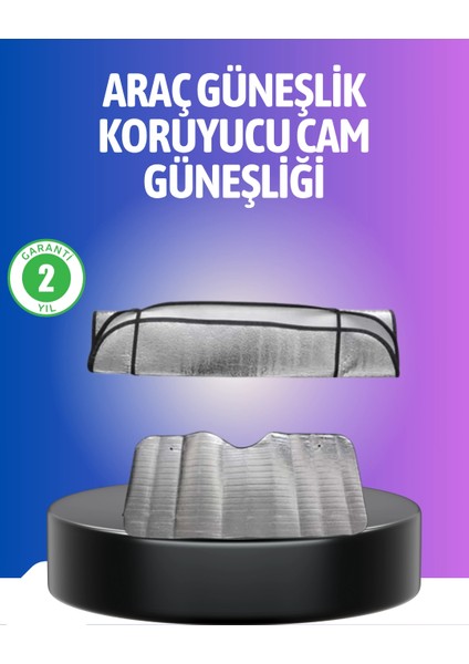 Metalize Reflektör Yüzeyli Uv Koruyucu Araç Güneşliği - Serin ve Güvenli Sürüşler Için