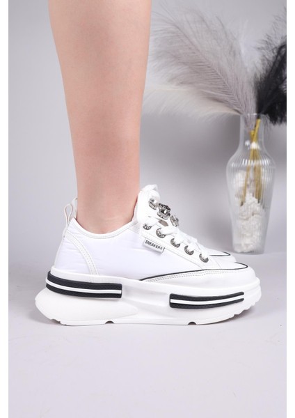 Burrel Cilt Garnili Kalın Tabanlı Paraşüt Sneakers Beyaz fiyatları