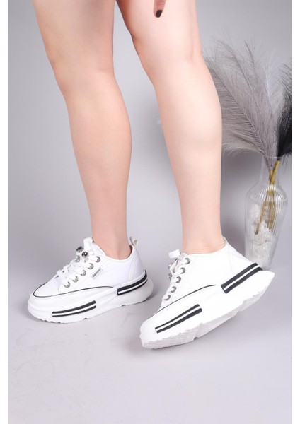 Burrel Cilt Garnili Kalın Tabanlı Paraşüt Sneakers Beyaz fırsatları