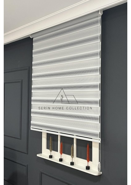 Siyah Geçişli Dar Plise Zebra Stor Perde (Dayanıklı Alüminyum Kasa) fırsatları