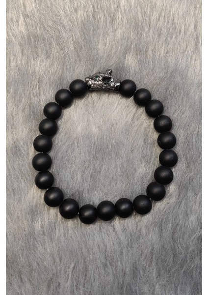 Lastikli Doğal Oniks Taşlı Erkek Bileklik EY41 fiyatları