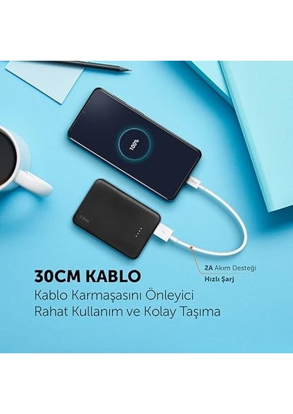 Minicable Type-C 30CM Şarj Kablosu, Beyaz modelleri