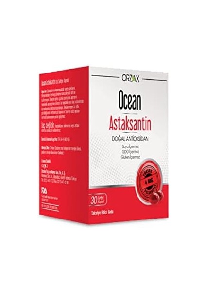 Ocean Astaksantin 30 Softjel Kapsül