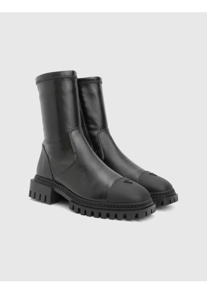 Devin Hakiki Strech Deri Siyah Kadın Bot