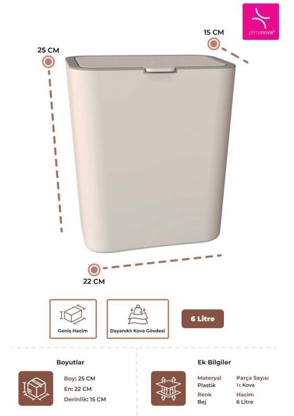 Flıp Çöp Kovası Bej modelleri