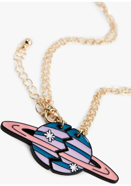 Çok Renkli Gezegenli 2'li Arkadaşlık Kolyesi modelleri