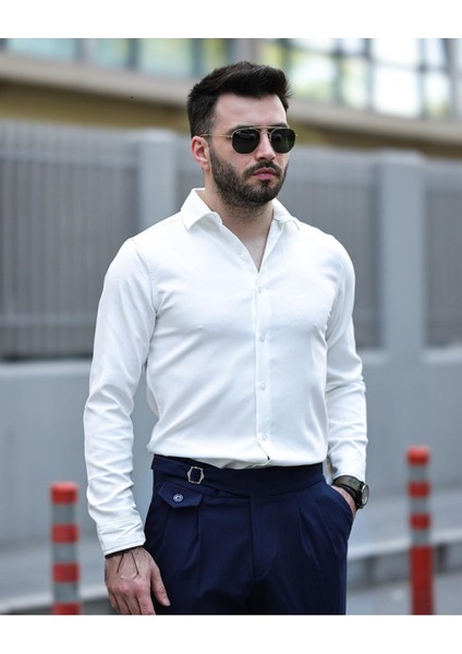 Likralı Slim Fit Gömlek