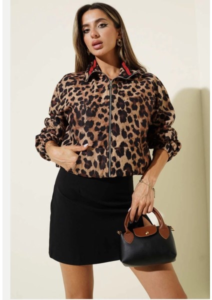 Leopar Desenli Astarlı Siyah Ceket indirimleri