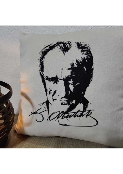 Atatürk Baskılı Baby Face Kumaş Lüks Silikonize Yastık ( 1 Adet 250 Gram)