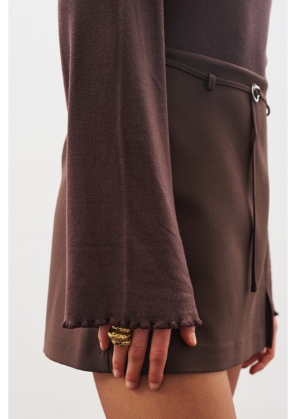 Balıkçı Yaka Bluz Acı Kahve fırsatları