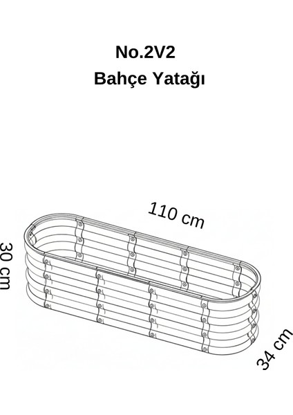 Modüler Yükseltilmiş Bahçe Yatağı Yükseltilmiş Sebze Yatağı Çiçeklik NO:2V2 (110X34) Bej