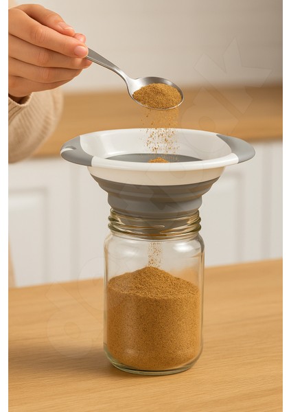 Yer Kaplamaz Katlanır Kavanoz Hunisi - Katlanabilir Huni - Akordiyon Kavanoz Hunisi modelleri