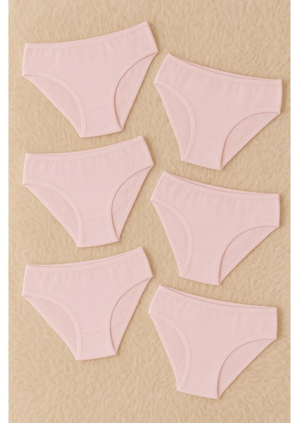 Pamuklu & Modal Esnek 6 Adet Pudra Paris Model Bikini Külot LL.K51.O08.001