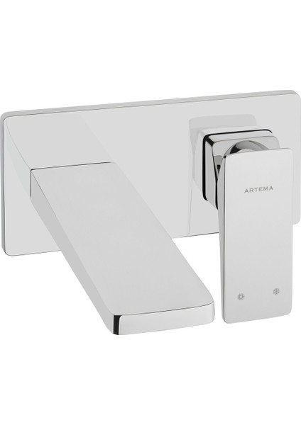 A42394 Brava Krom Sıva Üstü Ankastre Lavabo Bataryası