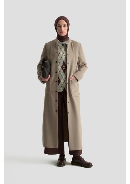 Hakim Yaka Kaşe Kap 25KD1124 Camel