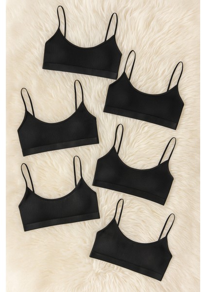 Kadın Giyim Pamuklu & Elastan 6 Adet Pedli Ip Askılı Büstiyer LL.K64.O29.001