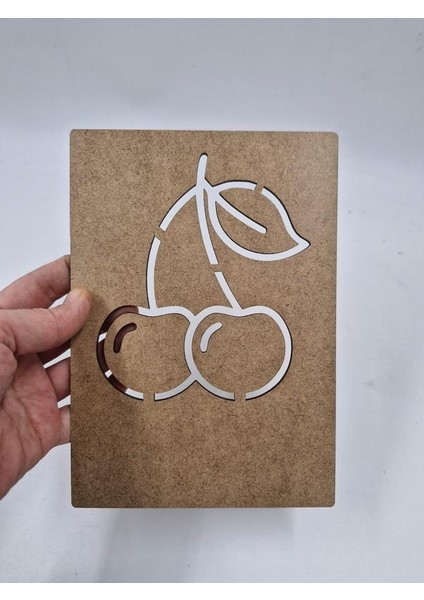1 Adet Meyveler Kiraz Ahşap Montessori Resim Çizim Okul Dıy Etkinlik Aktivite Sanat 20 cm x 14 cm fiyatları