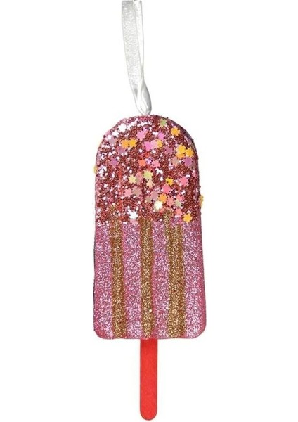 Yılbaşı Süsü Simli Pullu Dondurma Pembe 16 cm fiyatları