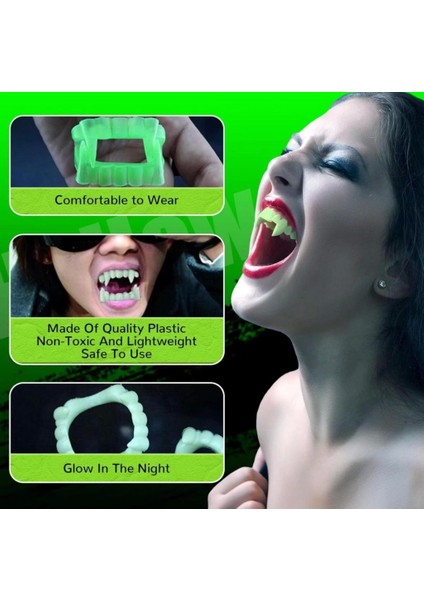 Bfs Karanlıkta Parlayan Fosforlu Çift Damak Takma Vampir Dişi fiyatları