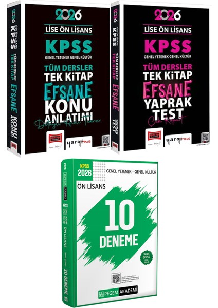 2026 Kpss Lise Ön Lisans Tek Kitap Efsane Konu Yaprak Test - 2026 Kpss Ön Lisans Çözümlü 10 Deneme