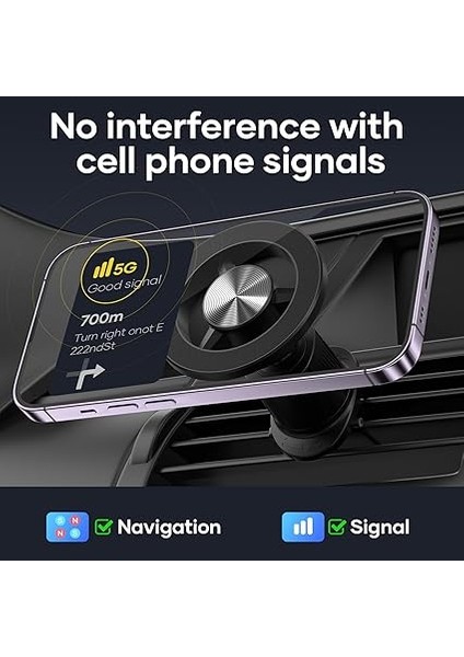 Otomobil Cep Telefonu Tutucu, Titreşim Önleyici Mag-Safe Araç Tutucu, iPhone 14/13/12 Serisi ve Tüm Akıllı Telefonlar Için, Araç Tutucu, 360° Dönebilir, Mıknatıslı Cep Telefonu Tutucu, Araç fırsatları