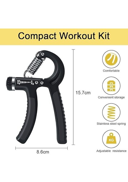 5 Parça Set Kavrama Güçlendirici, 5-60 kg Ayarlanabilir El Kavrama Güçlendirici, Monitörlü, Parmak Sedyesi, Stres Giderici Kavrama Topu, Sporcular ve Müzisyenler Için fiyatları