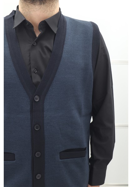 Fistan Store Erkek Düz Klasik Kesim Rahat Kalıp V - Yaka Kışlık Yünlü Yelek fiyatları