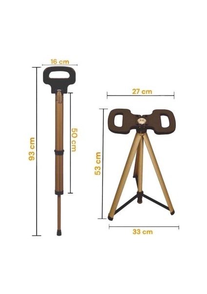 Katlanabilir Baston Tabure, Walking Stick And Portable Stoo fırsatları