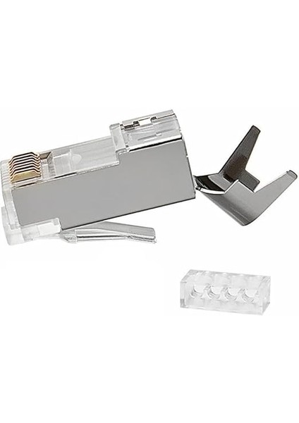 Tkz 2942 Cat7 RJ45 Metal Ethernet Konnektörü Jack Cat7 U/ftp & S/ftp ve CAT6A S/ftp & U/ftp Tipi Uyumludur (5)